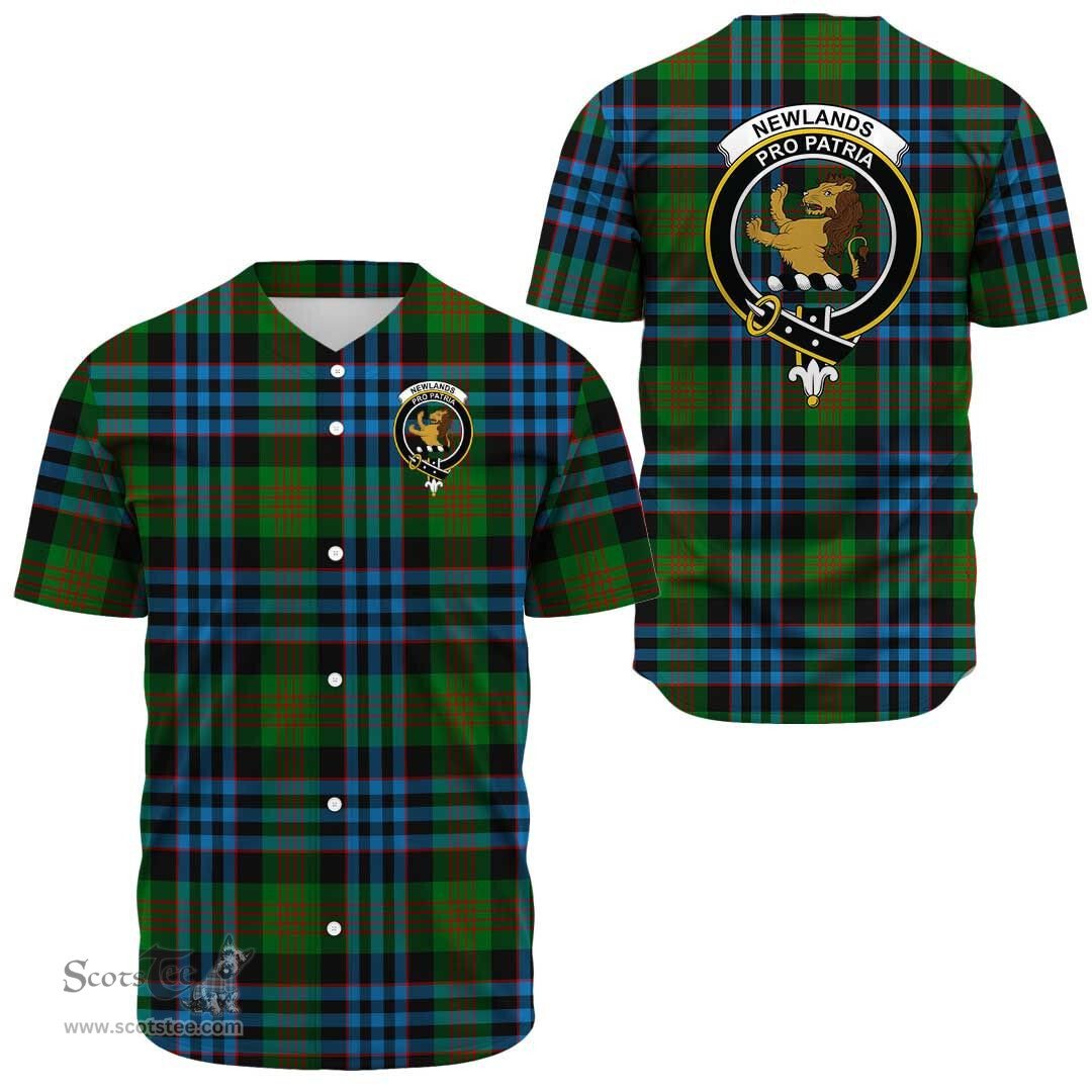 Scottish Newlands of Lauriston Clan Tartan Baseball Jersey - Crest Classic Scottish Plaid Tartan Plaid