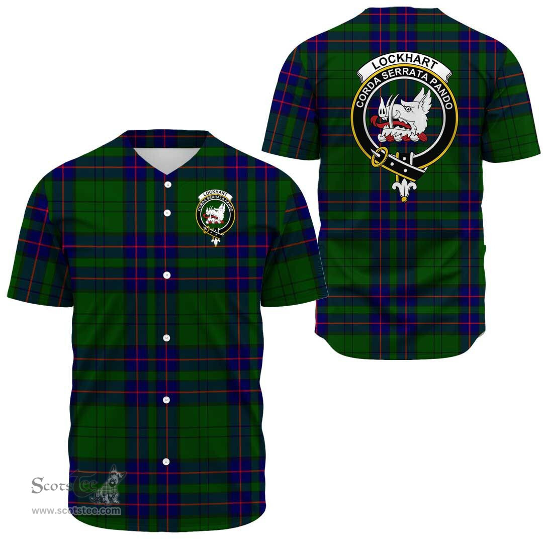 Scottish Lockhart Clan Tartan Baseball Jersey - Crest Classic Scottish Plaid Tartan Plaid