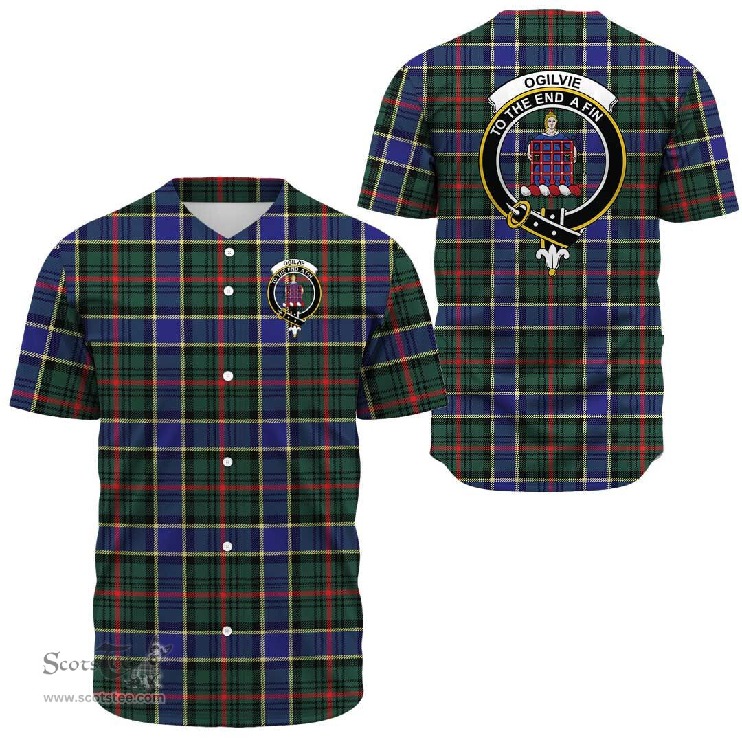 Scottish Ogilvie of Airlie Ancient Clan Tartan Baseball Jersey - Crest Classic Scottish Plaid Tartan Plaid
