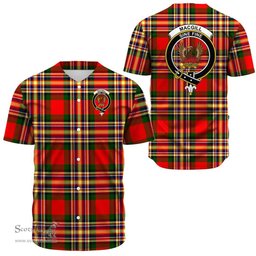 Scottish MacGill Modern Clan Tartan Baseball Jersey - Crest Classic Scottish Plaid Tartan Plaid