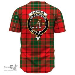 Scottish MacAulay Modern Clan Tartan Baseball Jersey - Crest Classic Scottish Plaid Tartan Plaid