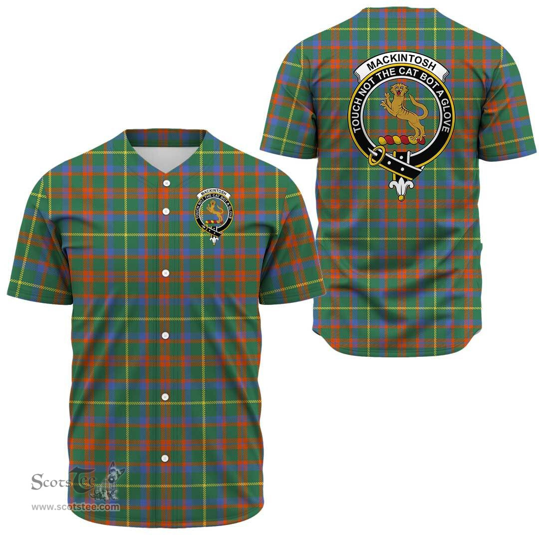 Scottish MacKintosh Hunting Ancient Clan Tartan Baseball Jersey - Crest Classic Scottish Plaid Tartan Plaid