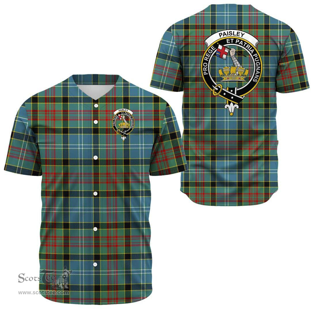 Scottish Paisley District Clan Tartan Baseball Jersey - Crest Classic Scottish Plaid Tartan Plaid