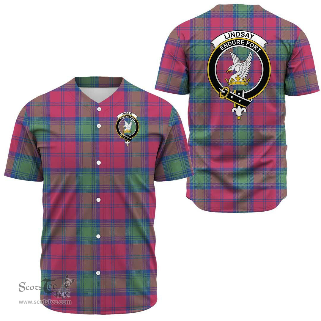 Scottish Lindsay Ancient Clan Tartan Baseball Jersey - Crest Classic Scottish Plaid Tartan Plaid