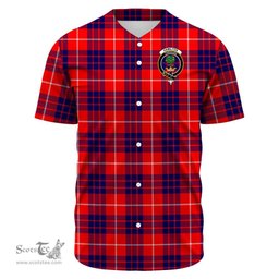 Scottish Hamilton Modern Clan Tartan Baseball Jersey - Crest Classic Scottish Plaid Tartan Plaid