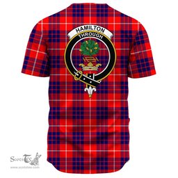 Scottish Hamilton Modern Clan Tartan Baseball Jersey - Crest Classic Scottish Plaid Tartan Plaid