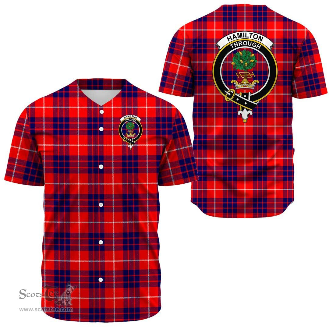 Scottish Hamilton Modern Clan Tartan Baseball Jersey - Crest Classic Scottish Plaid Tartan Plaid