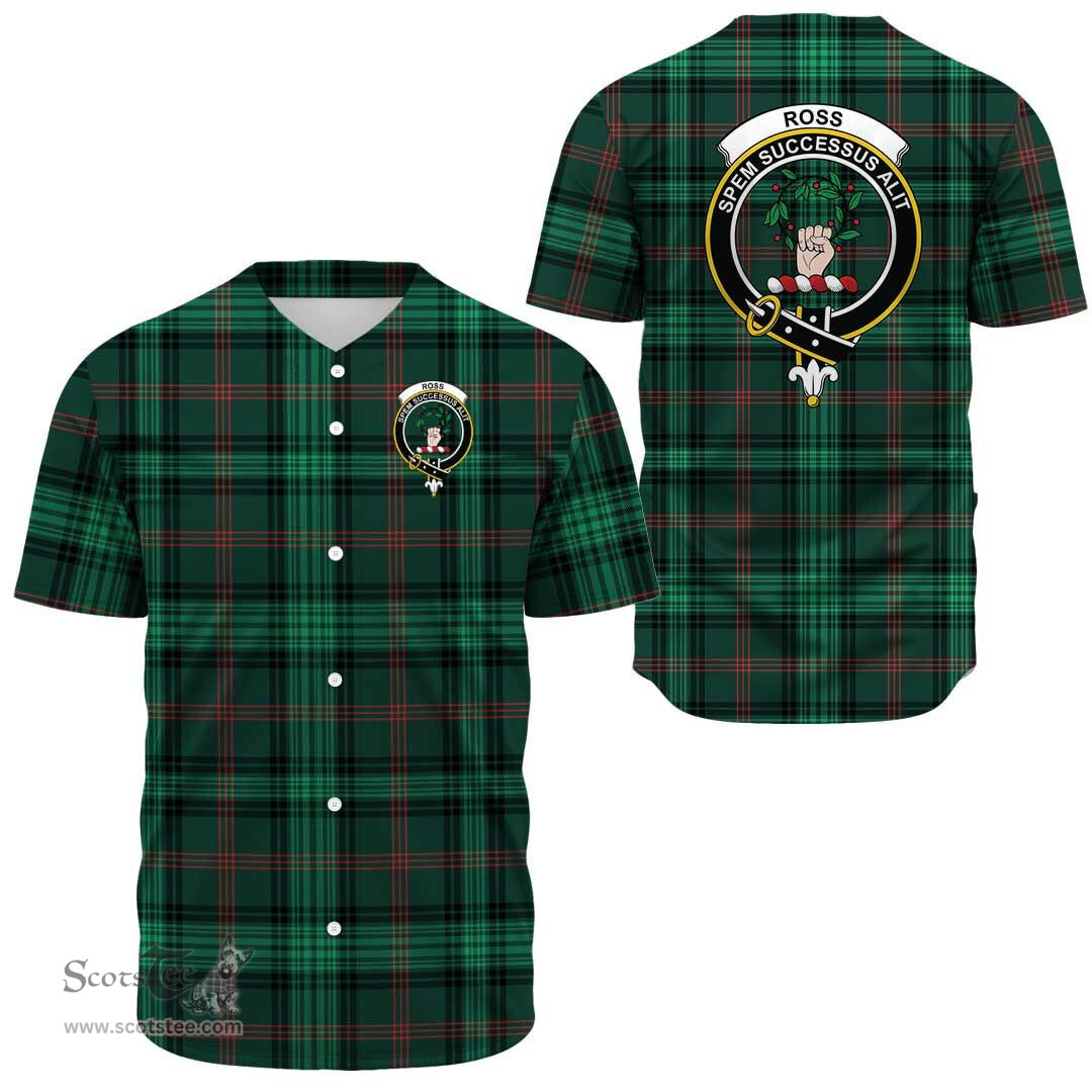 Scottish Ross Hunting Modern Clan Tartan Baseball Jersey - Crest Classic Scottish Plaid Tartan Plaid