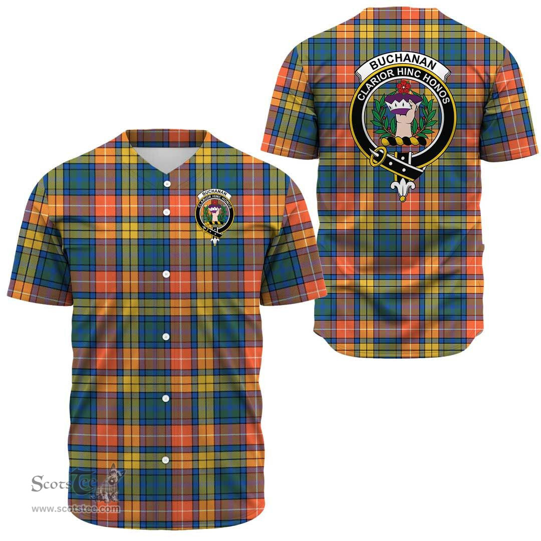 Scottish Buchanan Ancient Clan Tartan Baseball Jersey - Crest Classic Scottish Plaid Tartan Plaid