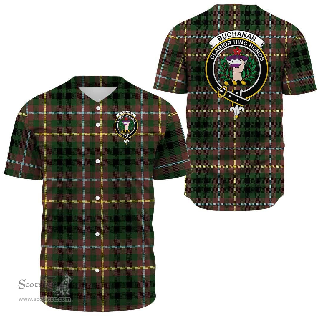 Scottish Buchanan Hunting Clan Tartan Baseball Jersey - Crest Classic Scottish Plaid Tartan Plaid