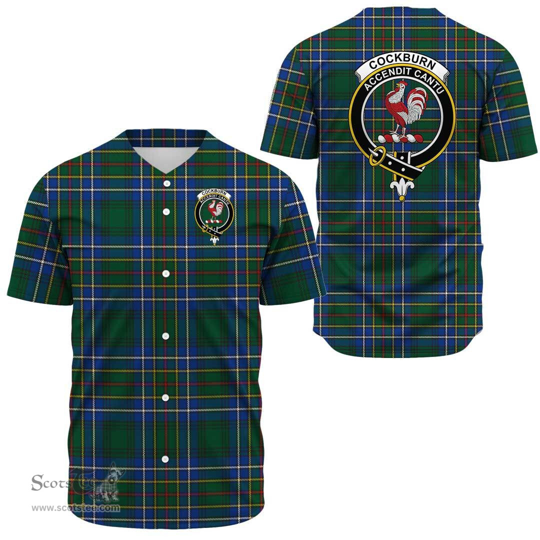 Scottish Cockburn Ancient Clan Tartan Baseball Jersey - Crest Classic Scottish Plaid Tartan Plaid