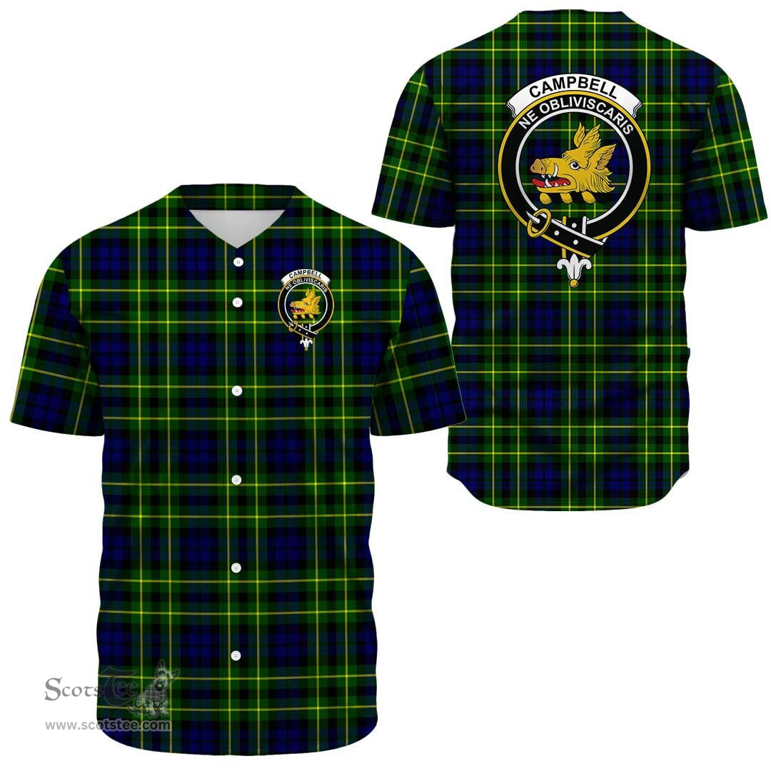 Scottish Campbell of Breadalbane Modern Clan Tartan Baseball Jersey - Crest Classic Scottish Plaid Tartan Plaid