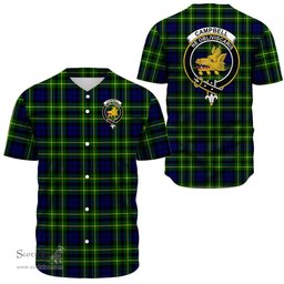 Scottish Campbell of Breadalbane Modern Clan Tartan Baseball Jersey - Crest Classic Scottish Plaid Tartan Plaid