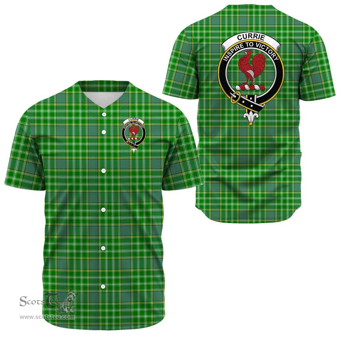 Scottish Currie Clan Tartan Baseball Jersey - Crest Classic Scottish Plaid Tartan Plaid