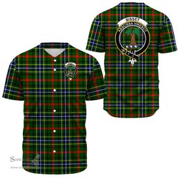 Scottish Bisset Clan Tartan Baseball Jersey - Crest Classic Scottish Plaid Tartan Plaid
