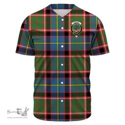 Scottish Stirling & Bannockburn District Clan Tartan Baseball Jersey - Crest Classic Scottish Plaid Tartan Plaid