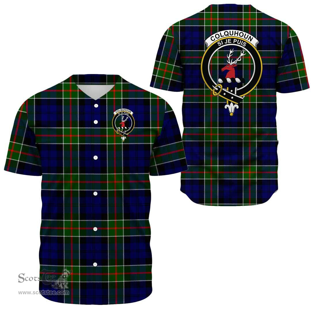 Scottish Colquhoun Modern Clan Tartan Baseball Jersey - Crest Classic Scottish Plaid Tartan Plaid