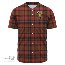 Scottish Cumming Hunting Weathered Clan Tartan Baseball Jersey - Crest Classic Scottish Plaid Tartan Plaid