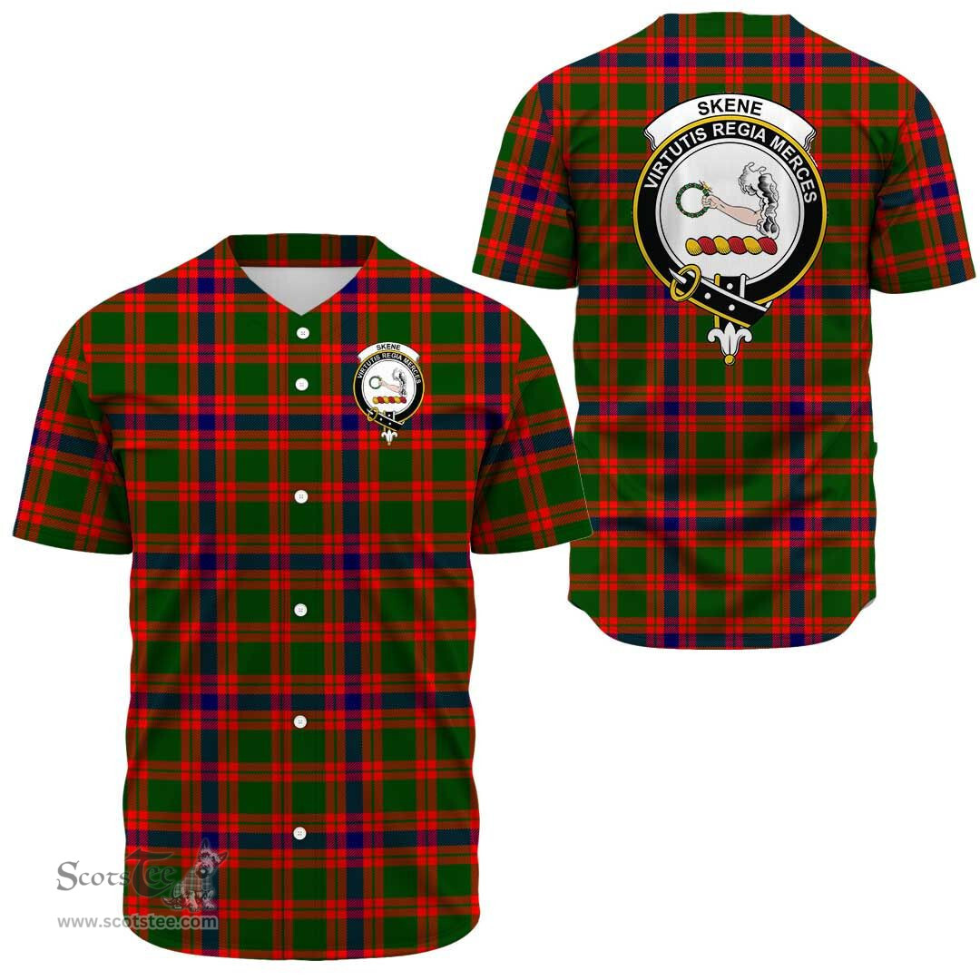Scottish Skene Modern Clan Tartan Baseball Jersey - Crest Classic Scottish Plaid Tartan Plaid