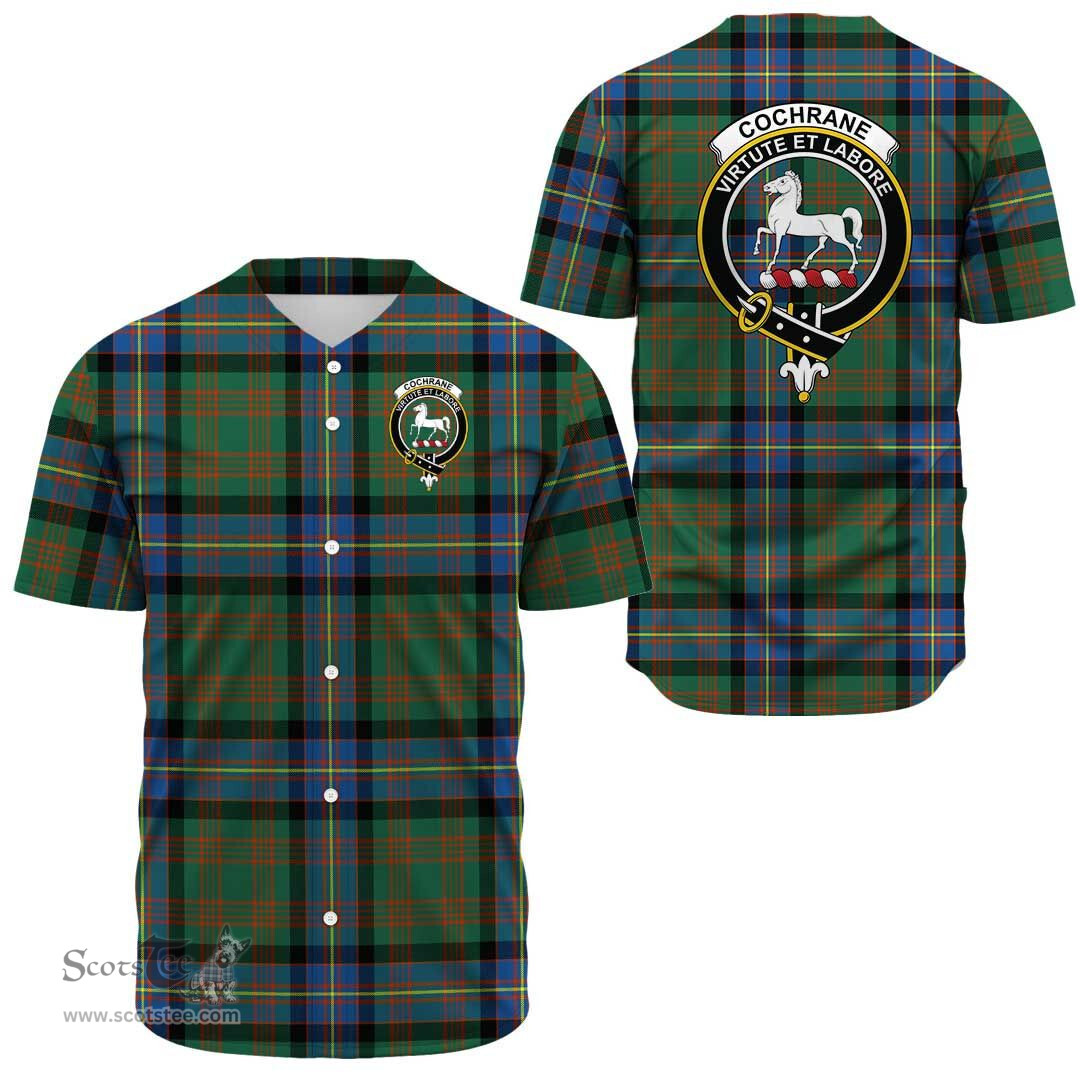 Scottish Cochrane Ancient Clan Tartan Baseball Jersey - Crest Classic Scottish Plaid Tartan Plaid