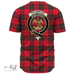 Scottish Drummond Modern Clan Tartan Baseball Jersey - Crest Classic Scottish Plaid Tartan Plaid