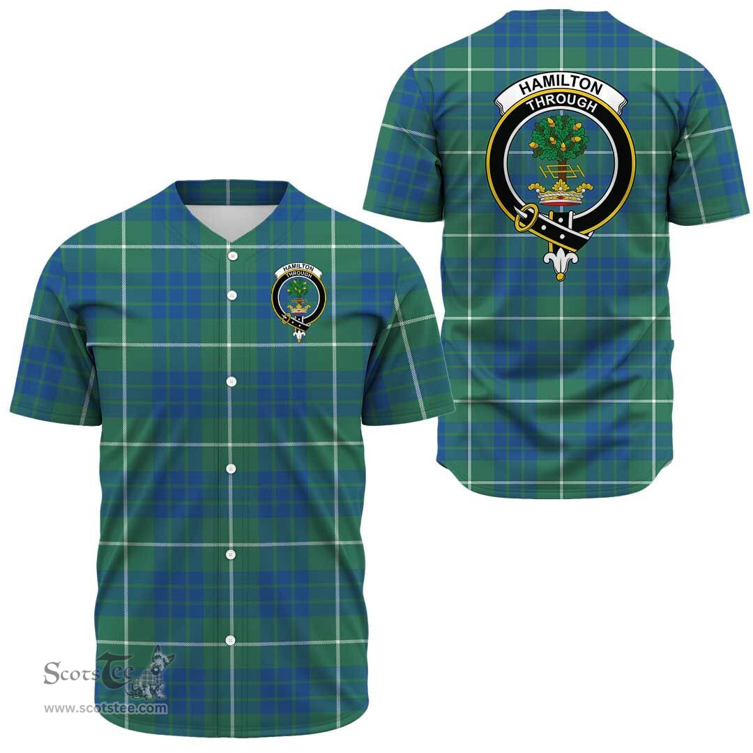 Scottish Hamilton Hunting Ancient Clan Tartan Baseball Jersey - Crest Classic Scottish Plaid Tartan Plaid