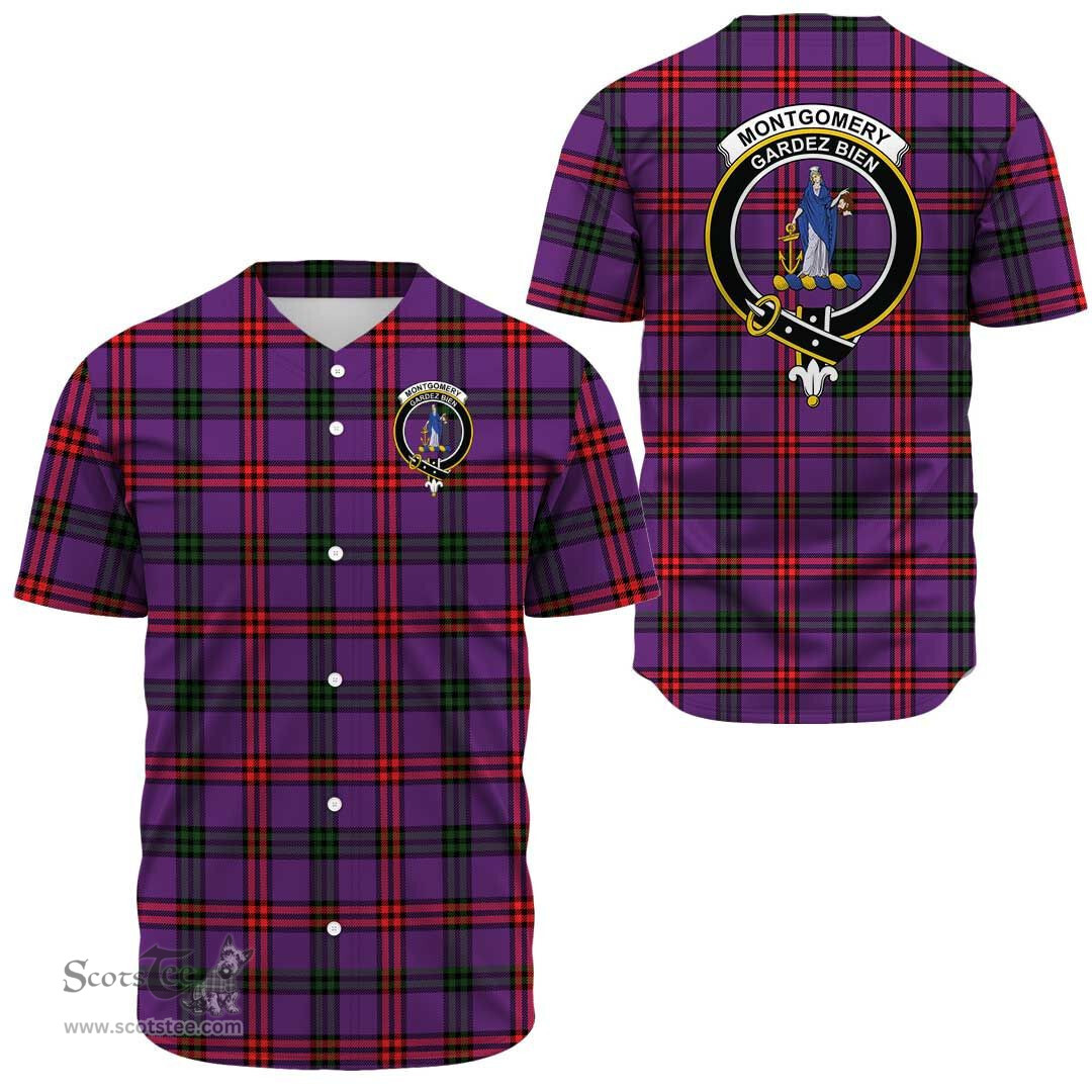 Scottish Montgomery Modern Clan Tartan Baseball Jersey - Crest Classic Scottish Plaid Tartan Plaid