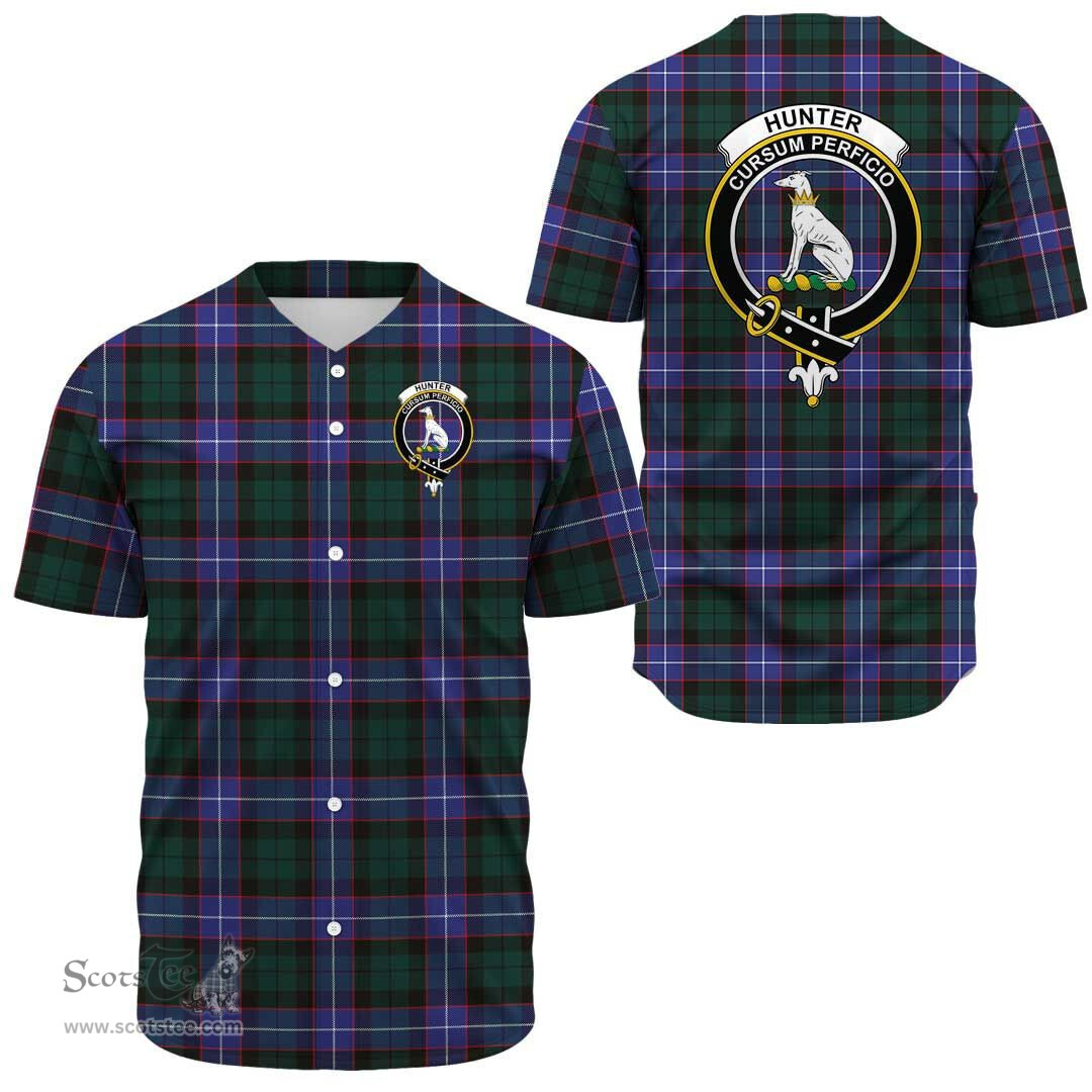 Scottish Hunter Modern Clan Tartan Baseball Jersey - Crest Classic Scottish Plaid Tartan Plaid