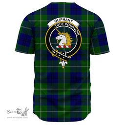 Scottish Oliphant Modern Clan Tartan Baseball Jersey - Crest Classic Scottish Plaid Tartan Plaid
