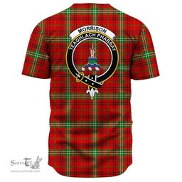 Scottish Morrison Red Modern Clan Tartan Baseball Jersey - Crest Classic Scottish Plaid Tartan Plaid
