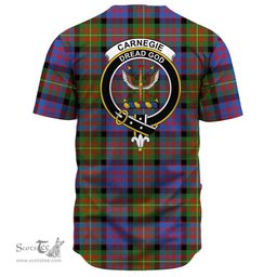 Scottish Carnegie Ancient Clan Tartan Baseball Jersey - Crest Classic Scottish Plaid Tartan Plaid