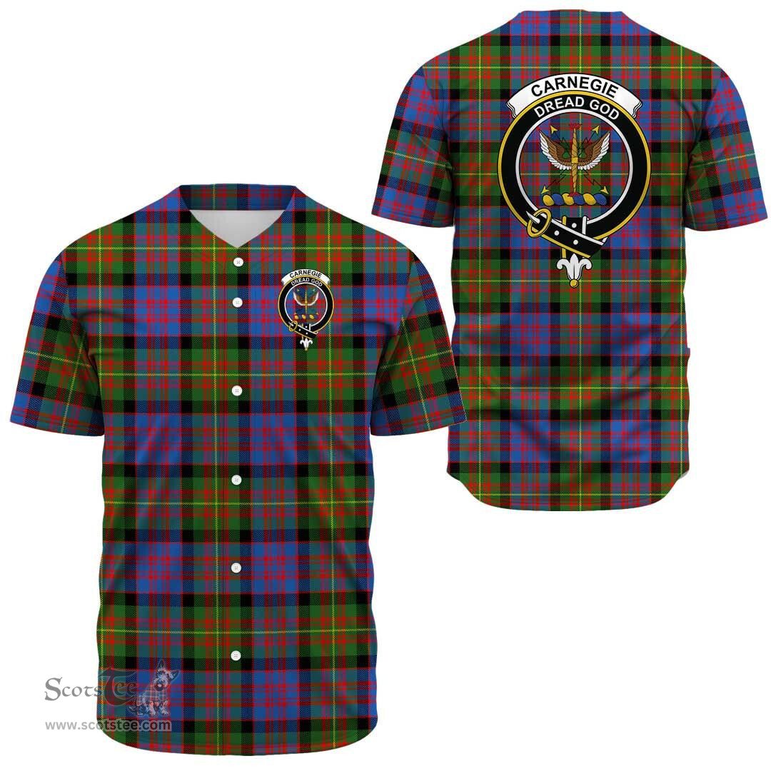Scottish Carnegie Ancient Clan Tartan Baseball Jersey - Crest Classic Scottish Plaid Tartan Plaid