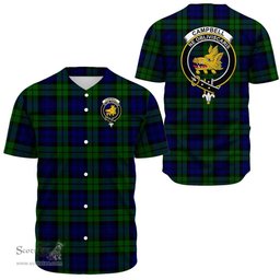 Scottish Campbell Modern Clan Tartan Baseball Jersey - Crest Classic Scottish Plaid Tartan Plaid
