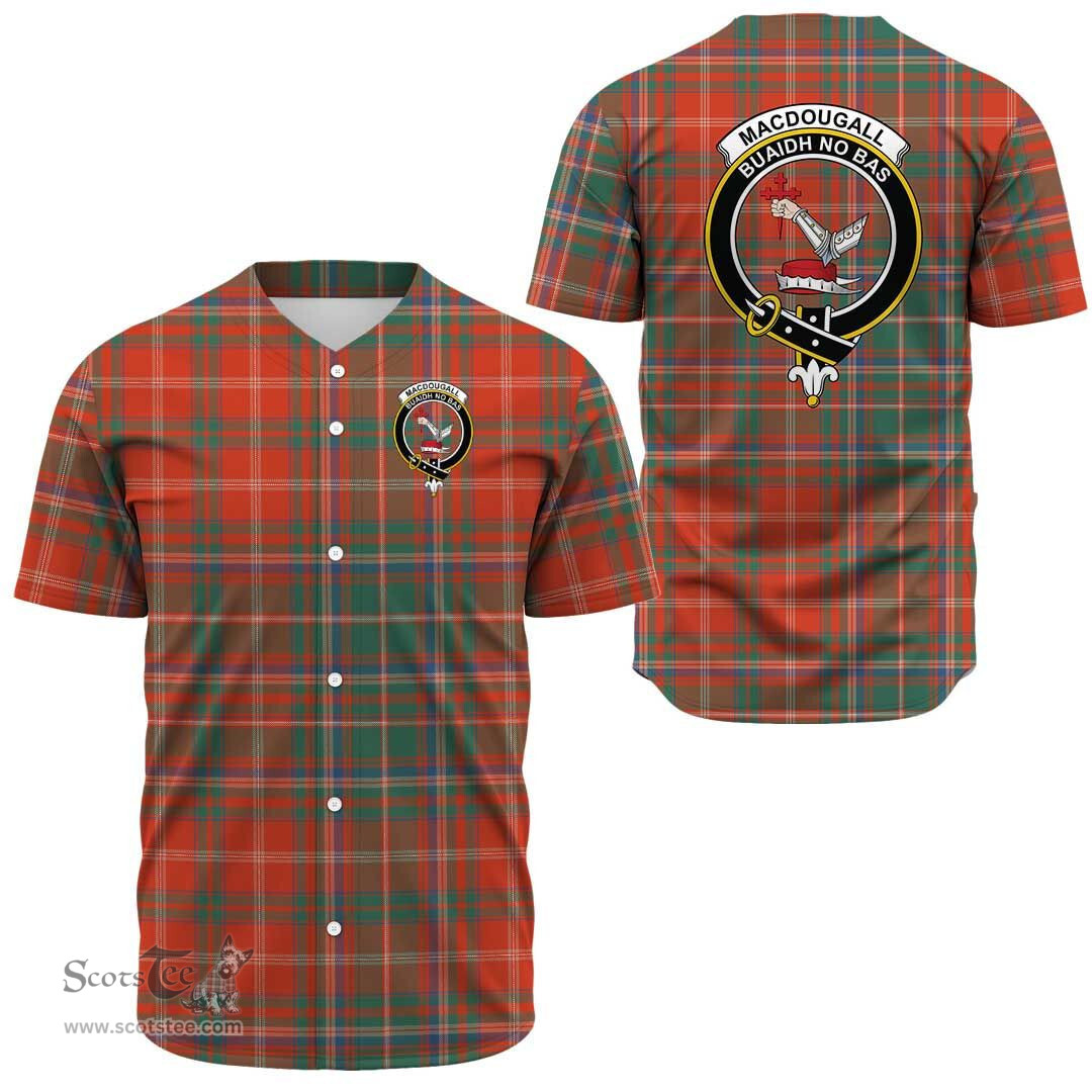 Scottish MacDougall Ancient Clan Tartan Baseball Jersey - Crest Classic Scottish Plaid Tartan Plaid