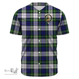 Scottish Gordon Dress Modern Clan Tartan Baseball Jersey - Crest Classic Scottish Plaid Tartan Plaid