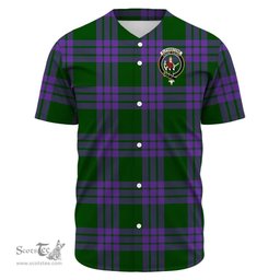 Scottish Elphinstone Clan Tartan Baseball Jersey - Crest Classic Scottish Plaid Tartan Plaid