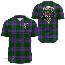 Scottish Elphinstone Clan Tartan Baseball Jersey - Crest Classic Scottish Plaid Tartan Plaid