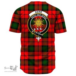 Scottish Kerr Modern Clan Tartan Baseball Jersey - Crest Classic Scottish Plaid Tartan Plaid