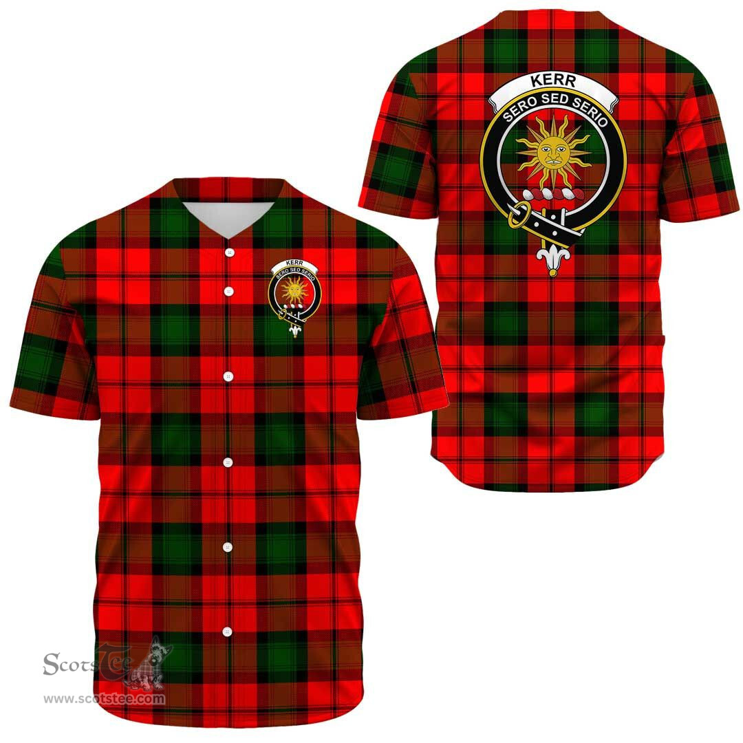 Scottish Kerr Modern Clan Tartan Baseball Jersey - Crest Classic Scottish Plaid Tartan Plaid
