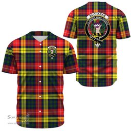 Scottish Buchanan Modern Clan Tartan Baseball Jersey - Crest Classic Scottish Plaid Tartan Plaid