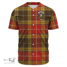 Scottish Buchanan Old Set Weathered Clan Tartan Baseball Jersey - Crest Classic Scottish Plaid Tartan Plaid
