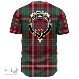 Scottish Crawford Modern Clan Tartan Baseball Jersey - Crest Classic Scottish Plaid Tartan Plaid