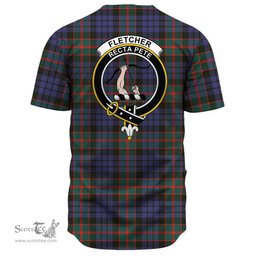 Scottish Fletcher of Dunans Clan Tartan Baseball Jersey - Crest Classic Scottish Plaid Tartan Plaid