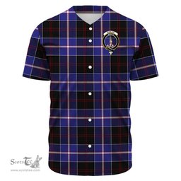 Scottish Dunlop Modern Clan Tartan Baseball Jersey - Crest Classic Scottish Plaid Tartan Plaid
