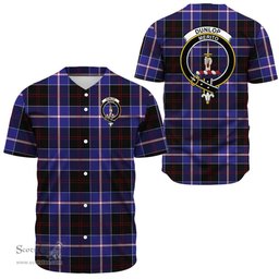Scottish Dunlop Modern Clan Tartan Baseball Jersey - Crest Classic Scottish Plaid Tartan Plaid