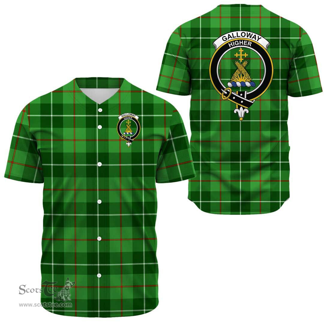 Scottish Galloway District Clan Tartan Baseball Jersey - Crest Classic Scottish Plaid Tartan Plaid