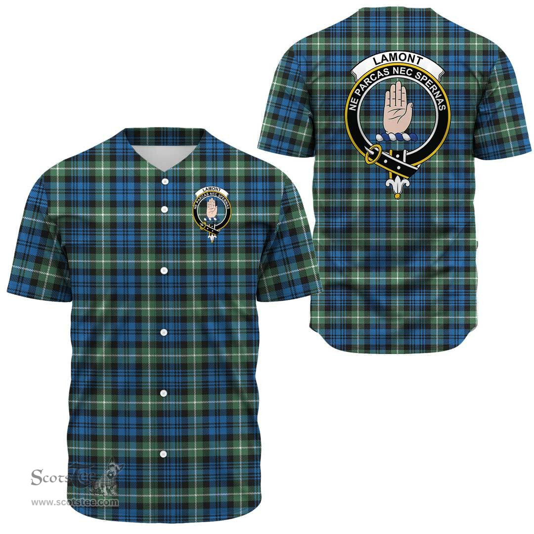 Scottish Lamont Ancient Clan Tartan Baseball Jersey - Crest Classic Scottish Plaid Tartan Plaid