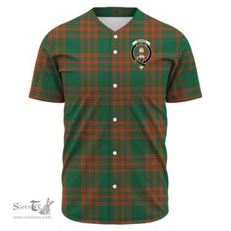 Scottish Menzies Green Ancient Clan Tartan Baseball Jersey - Crest Classic Scottish Plaid Tartan Plaid