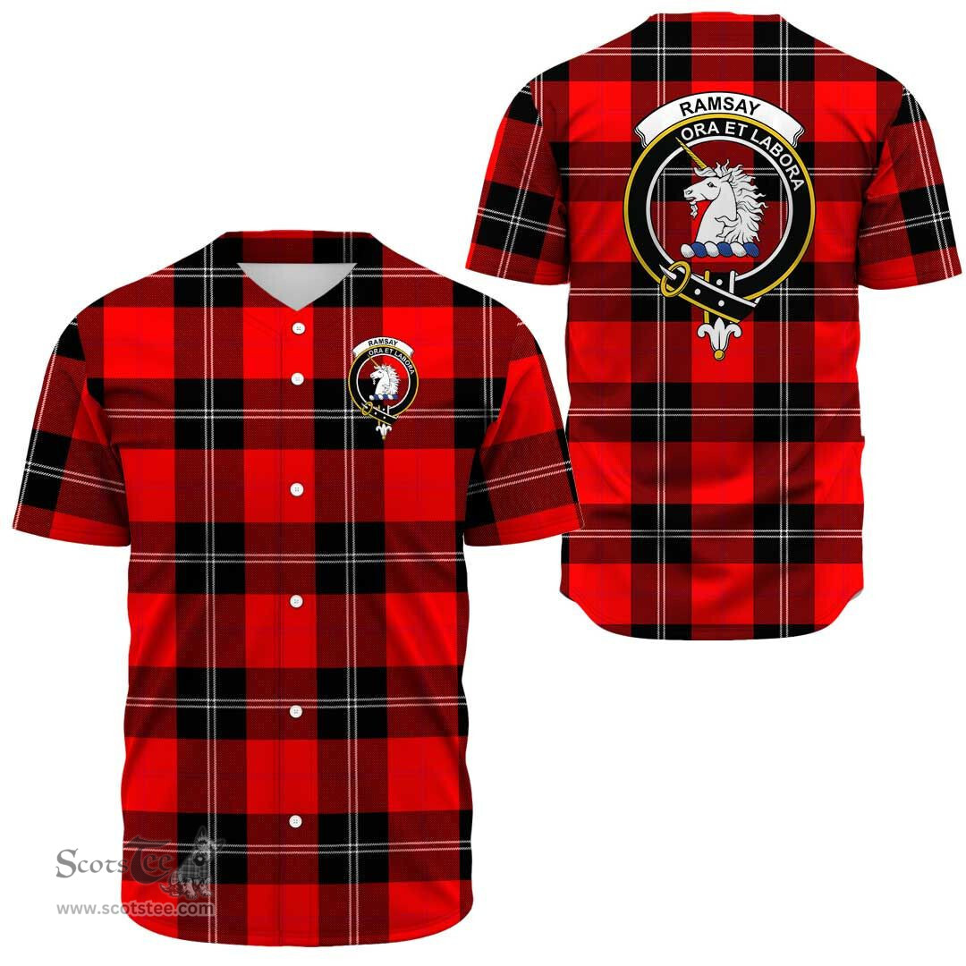 Scottish Ramsay Modern Clan Tartan Baseball Jersey - Crest Classic Scottish Plaid Tartan Plaid