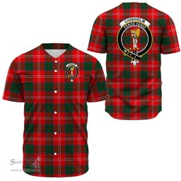 Scottish Chisholm Modern Clan Tartan Baseball Jersey - Crest Classic Scottish Plaid Tartan Plaid